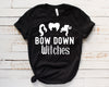 Bow Down Witches Halloween Shirt in black