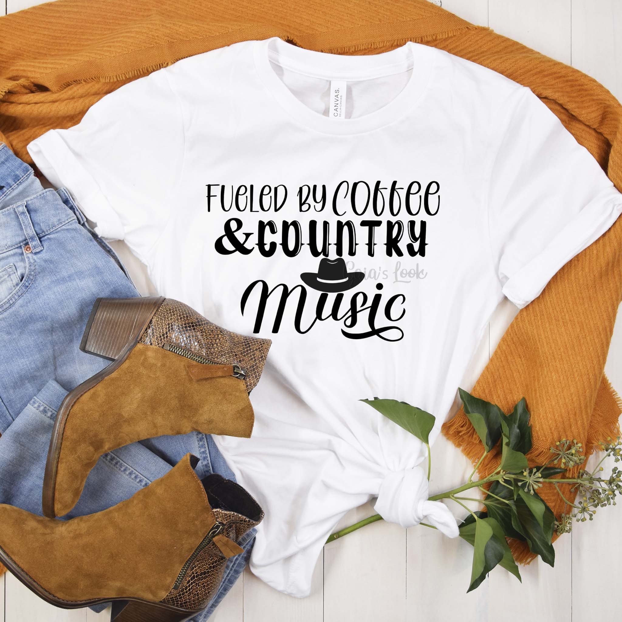 Fueled By Coffee and Country Music T Shirt