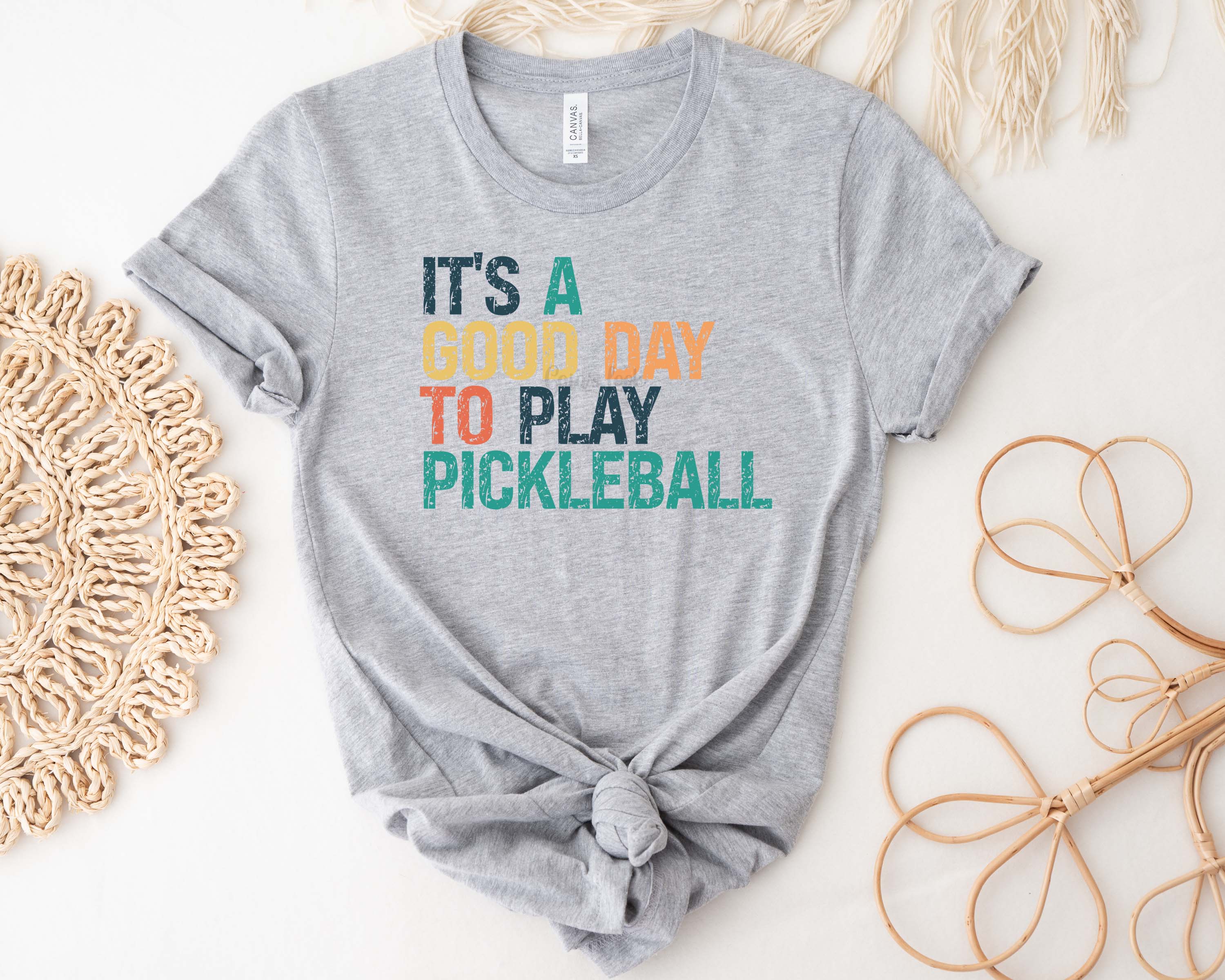 It's a good day to play pickleball gray shirt