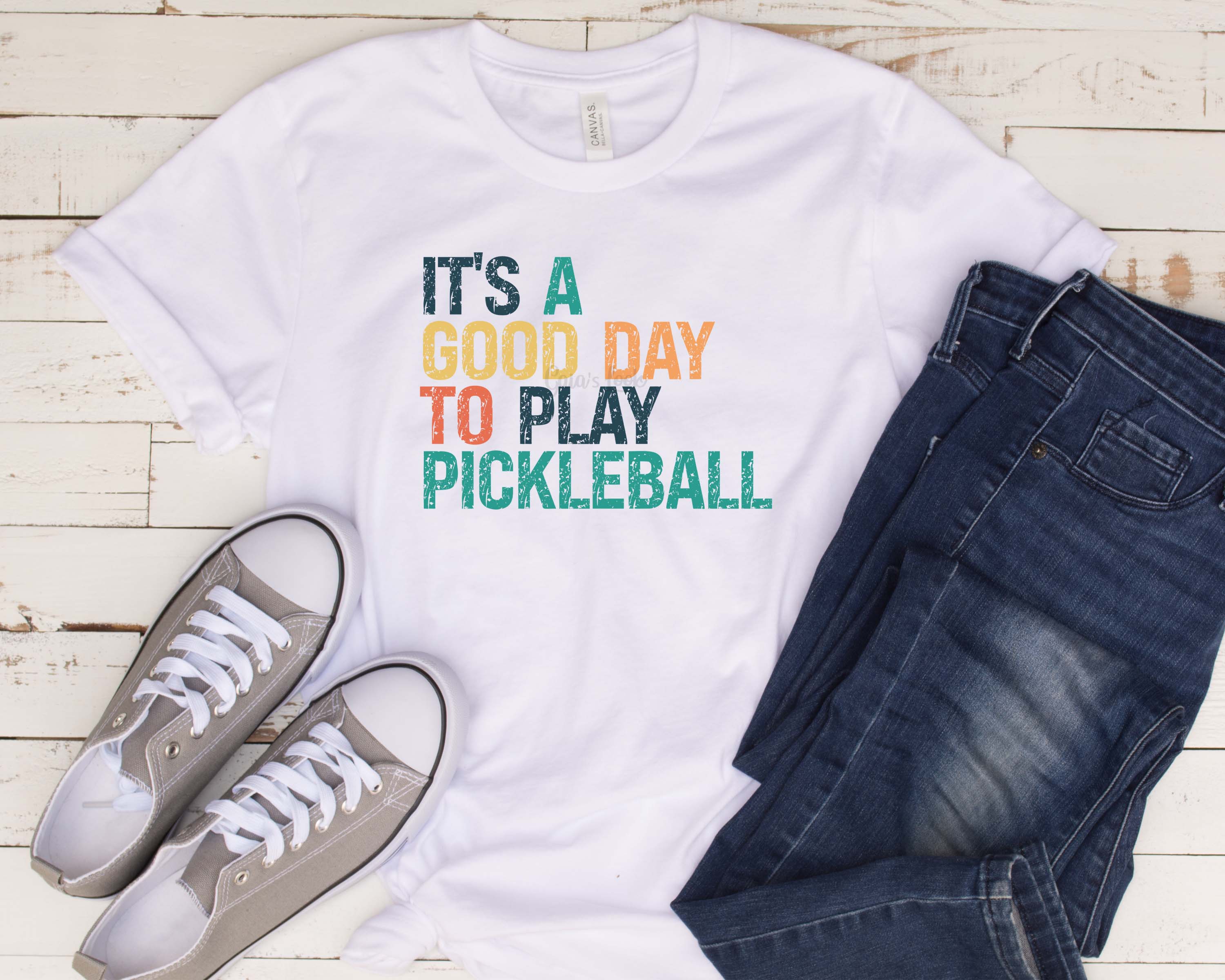 It's a good day to play pickleball white shirt